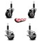 Service Caster 3'' Black Poly Wheel Swivel 1'' Expanding Stem Caster Set 2 Brakes, 4PK SCC-EX20S314-PPUB-BLK-2-TLB-2-1 - alternate 4